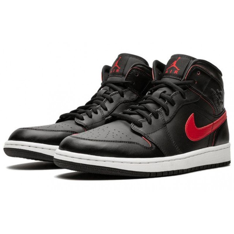 Air Jordan 1 Mid Black Team Red 554724-009