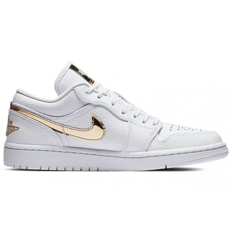 Womens WMNS Air Jordan 1 Low SE White Metallic Gold CZ4776-100