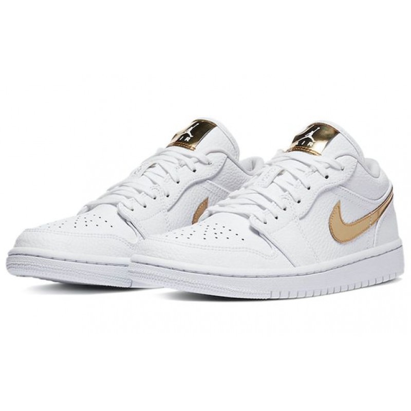 Womens WMNS Air Jordan 1 Low SE White Metallic Gold CZ4776-100