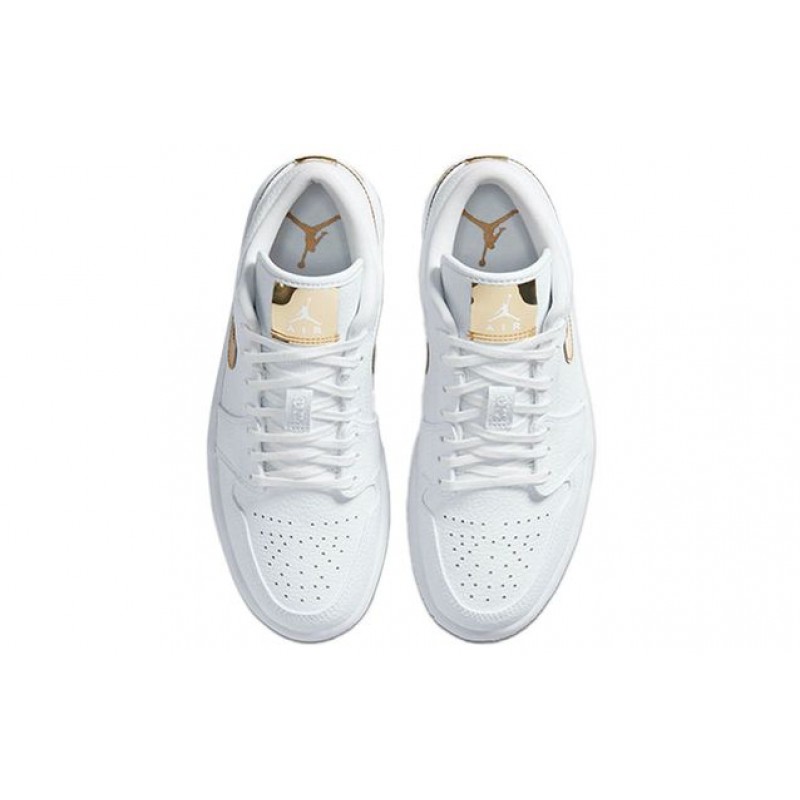 Womens WMNS Air Jordan 1 Low SE White Metallic Gold CZ4776-100