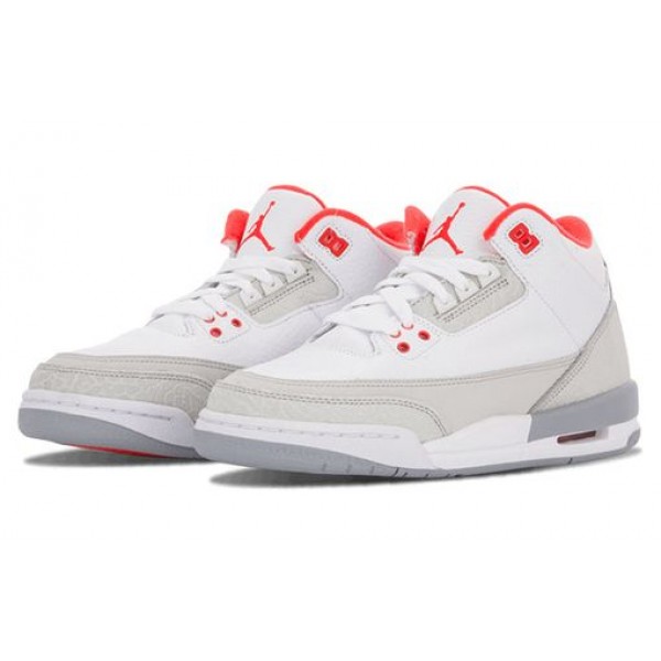 Air Jordan 3 Retro GS White/Crimson-Ntrl Gry-Wlf Gry 441140-101