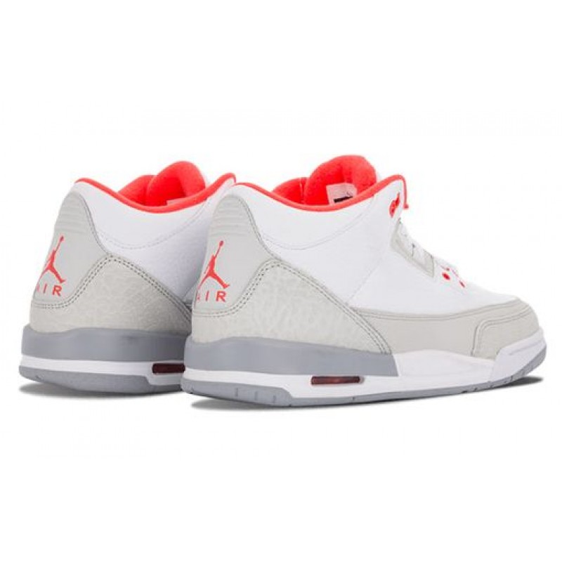 Air Jordan 3 Retro GS White/Crimson-Ntrl Gry-Wlf Gry 441140-101