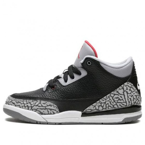 Air Jordan 3 Retro OG PS 'Black Cement' 2018 Black/Fire Red-Cement Grey 429487-021