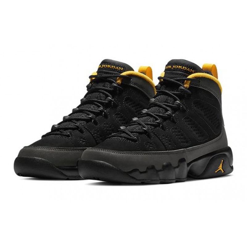 Air Jordan 9 Retro GS 'Dark Charcoal University Gold' Black/Dark Charcoal/University Gold 302359-070