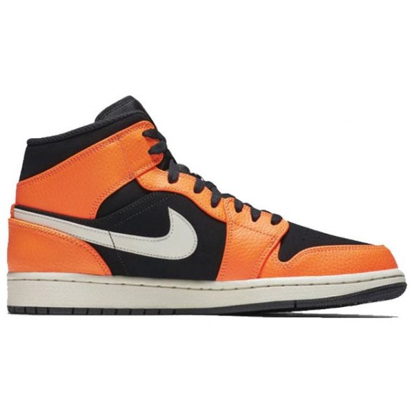 Air Jordan 1 Mid Orange Black 554724-062