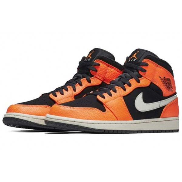 Air Jordan 1 Mid Orange Black 554724-062