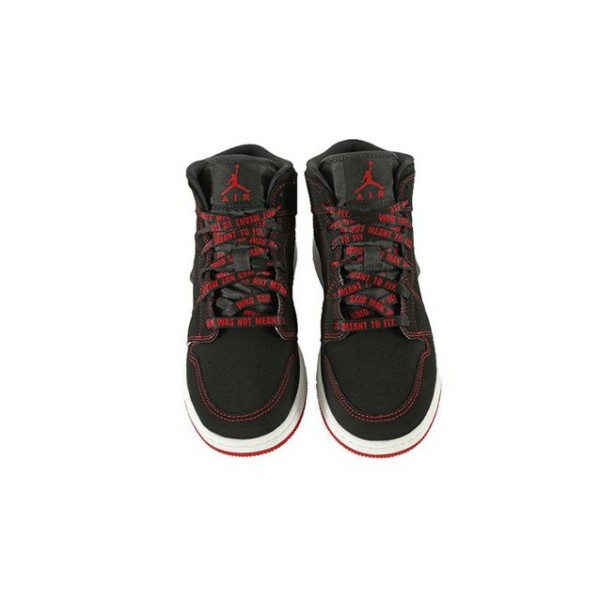 Air Jordan 1 Mid GS Fearless - Black Gym Red CU6617-062