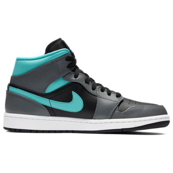 Air Jordan 1 Mid 'Grey Aqua' Black/Light Aqua/Dark Smoke Grey 554724-063