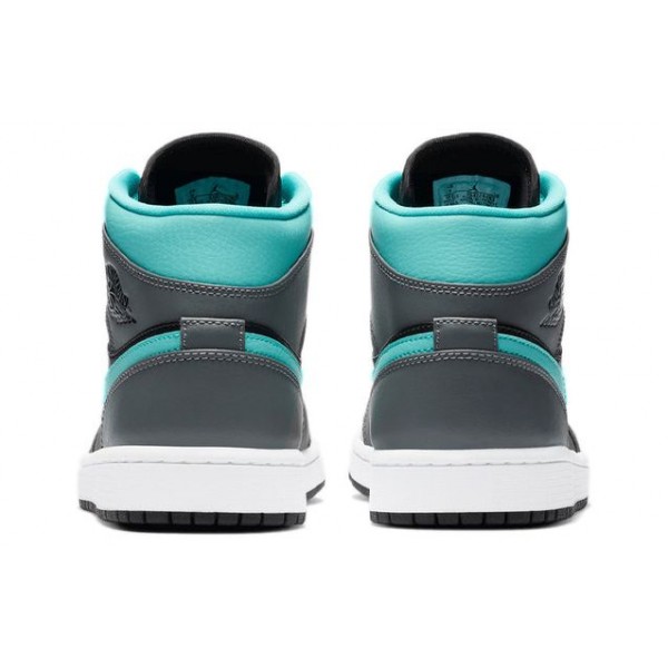 Air Jordan 1 Mid 'Grey Aqua' Black/Light Aqua/Dark Smoke Grey 554724-063