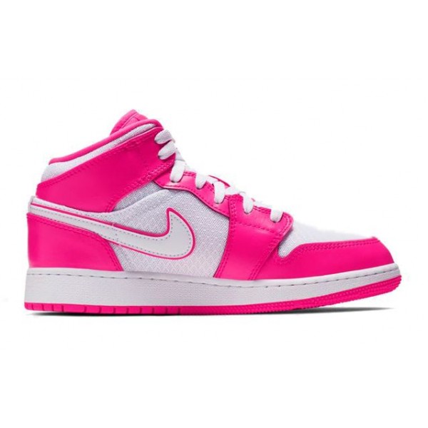 Air Jordan 1 Mid GS Hyper Pink White 555112-611