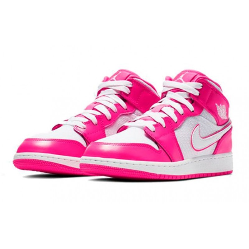 Air Jordan 1 Mid GS Hyper Pink White 555112-611