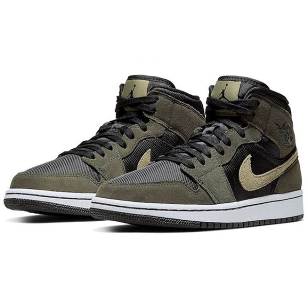 Womens WMNS Air Jordan 1 Mid Military Olive BQ6472-030