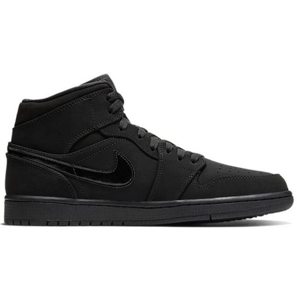 Air Jordan 1 Mid 'Triple Black' Black/Black/Black 554724-056