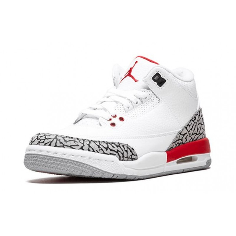 Air Jordan 3 Retro BG White Fire Red 398614-116