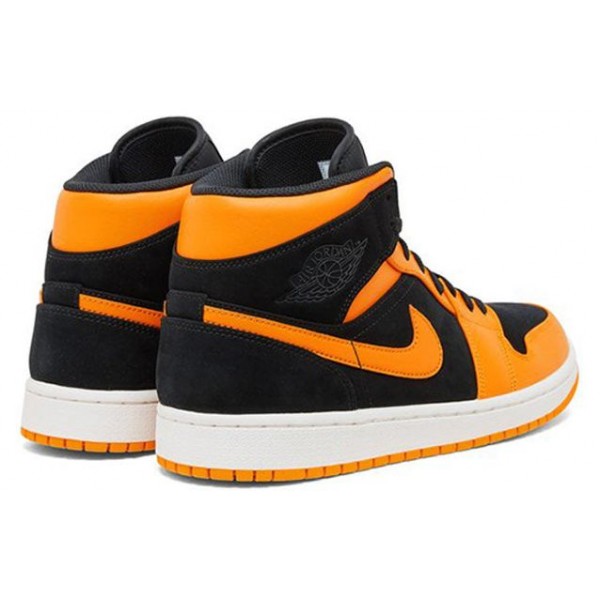 Air Jordan 1 Mid Black Orange Peel 554724-081