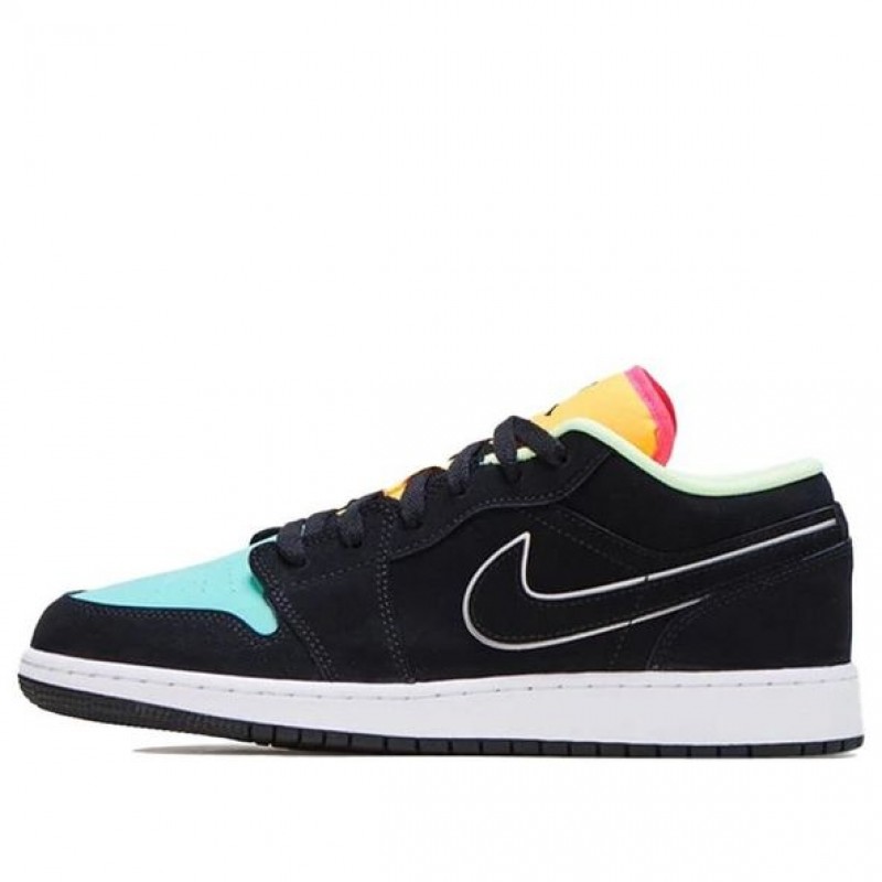 Air Jordan 1 Low SE GS 'Aurora Green' Black/Aurora Green/Laser Orange CV9844-013