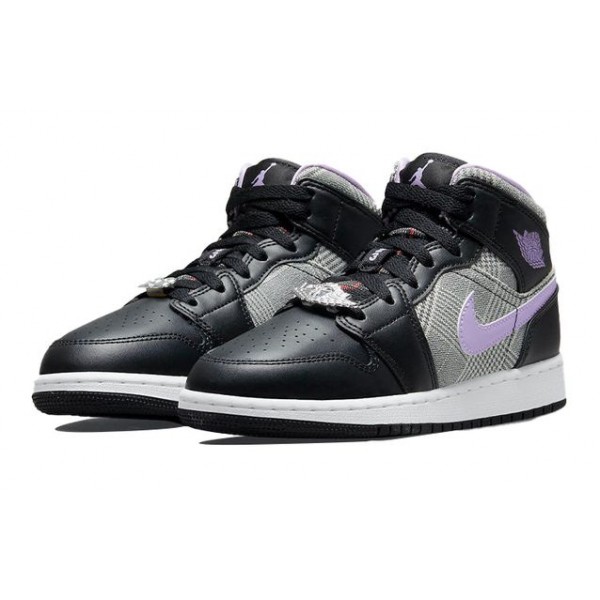 Air Jordan 1 Mid SE (GS) Houndstooth DC7226-015