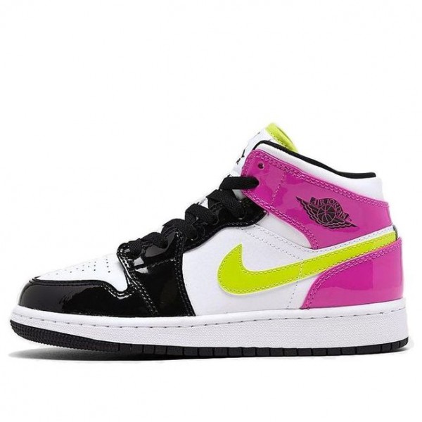 Air Jordan 1 Mid SE'Cyber Active Fuchsia' GS White/Cyber/Active Fuchsia CZ9835-100