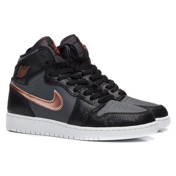 Air Jordan 1 Retro High'Black Metallic Red Bronze' GS Black/Metallic Red Bronze-Dark Grey-White 705300-006