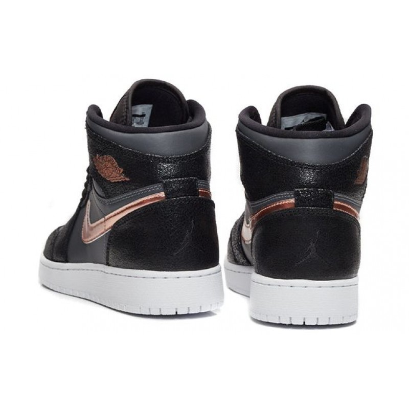 Air Jordan 1 Retro High'Black Metallic Red Bronze' GS Black/Metallic Red Bronze-Dark Grey-White 705300-006