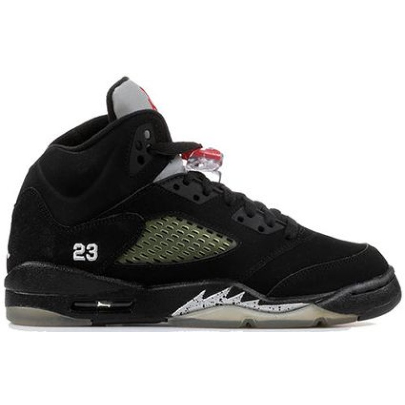 Air Jordan 5 Retro'Black Metallic Silver' 2011 GS Black/Metallic Silver-Vrsty Rd 440888-010