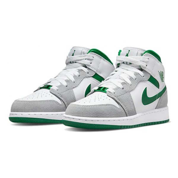 Air Jordan 1 Mid (GS) White Pine Green Smoke Grey (GS) DC7248-103