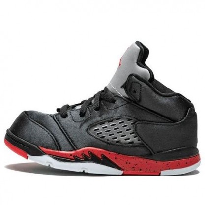 Air Jordan 5 Retro TD 'Satin Bred' Black/University Red 440890-006