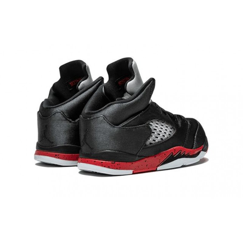 Air Jordan 5 Retro TD 'Satin Bred' Black/University Red 440890-006