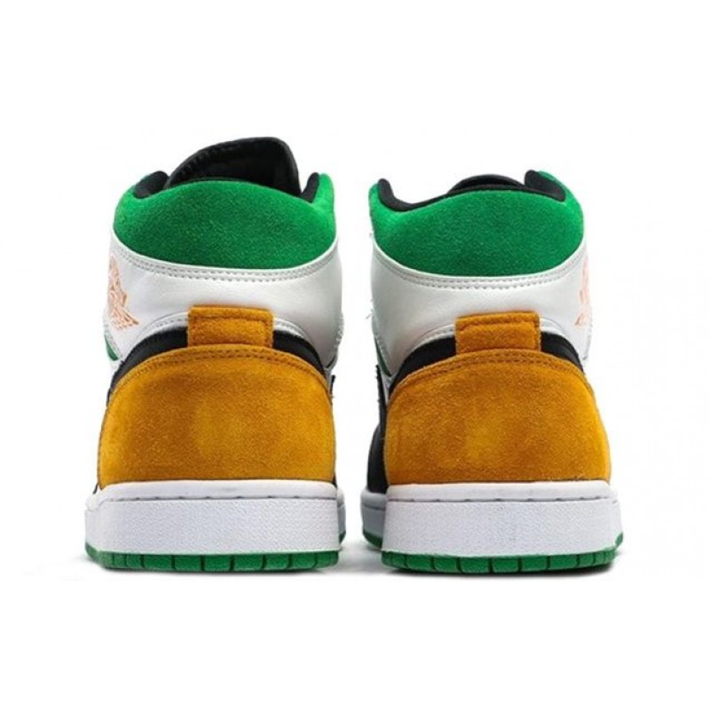 Air Jordan 1 Mid GS 'Lucky Green' White/Laser Orange/Black/Lucky Green BQ6931-101