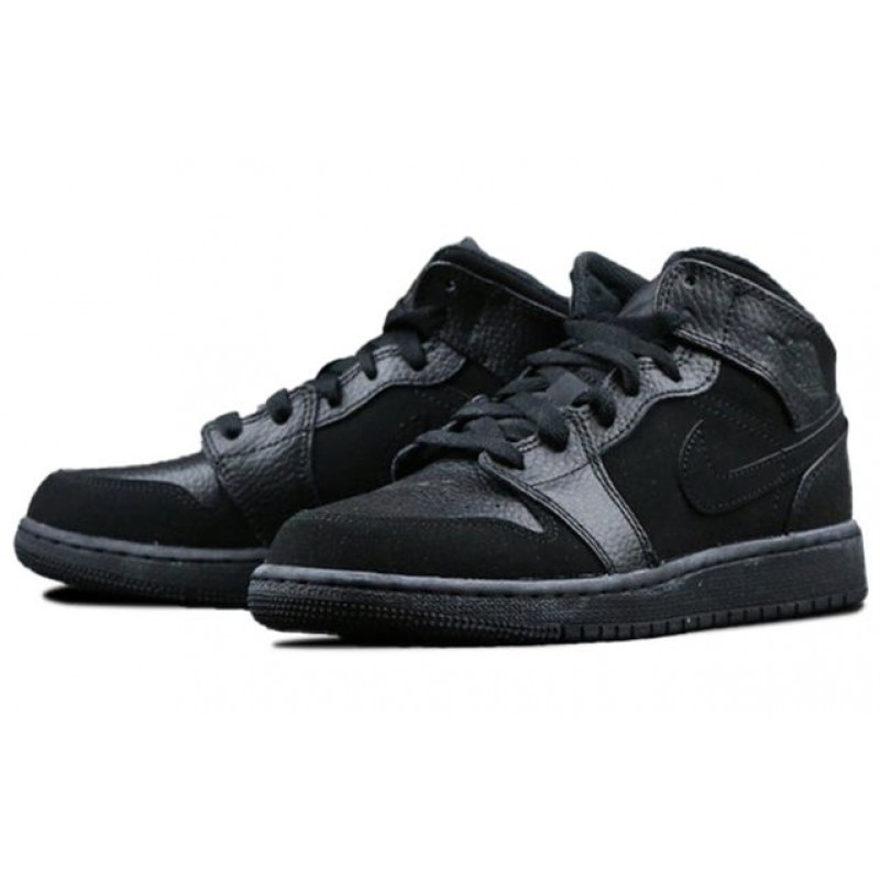 Air Jordan 1 Mid (GS) Black 554725-064