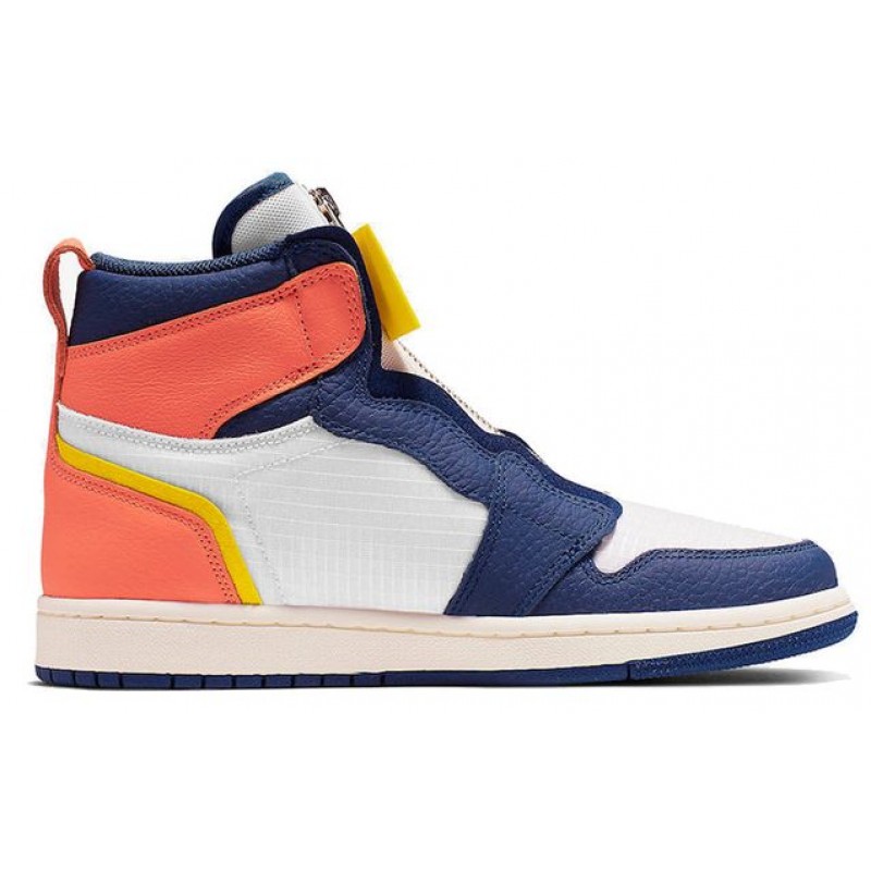 Womens WMNS Air Jordan 1 High Zip Sail Blue Void Orange AQ3742-100