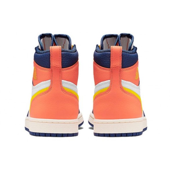 Womens WMNS Air Jordan 1 High Zip Sail Blue Void Orange AQ3742-100