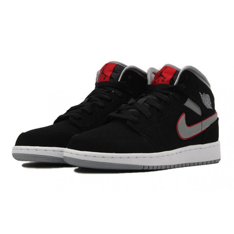 Air Jordan 1 Mid GS Black Particle Grey 554725-060