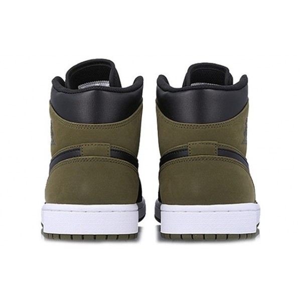 Air Jordan 1 Mid Olive Canvas Black 554724-301