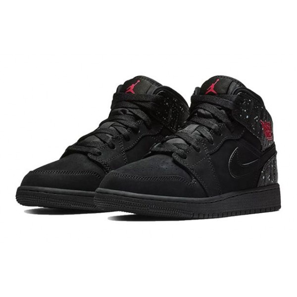 Air Jordan 1 Mid Black Rush Pink 555112-001