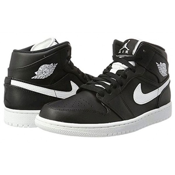 Air Jordan 1 Mid Black White 554724-038