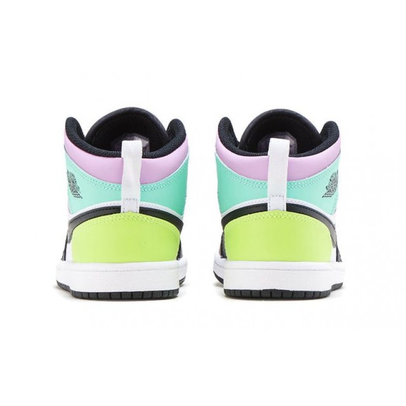 Air Jordan 1 Mid Pastel BP Pastel Black Toe (PS) 640734-175