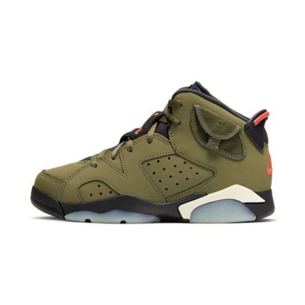 Nike Travis Scott x Air Jordan 6 Retro PS 'Olive' Medium Olive/Black/Sail/Univeristy Red CQ3565-200