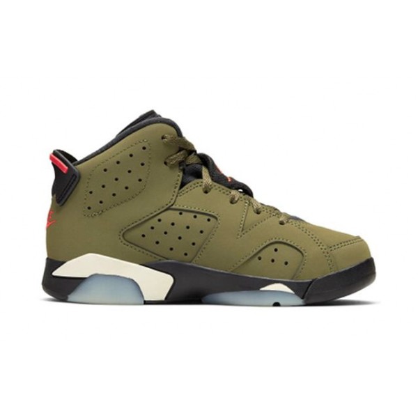 Nike Travis Scott x Air Jordan 6 Retro PS 'Olive' Medium Olive/Black/Sail/Univeristy Red CQ3565-200