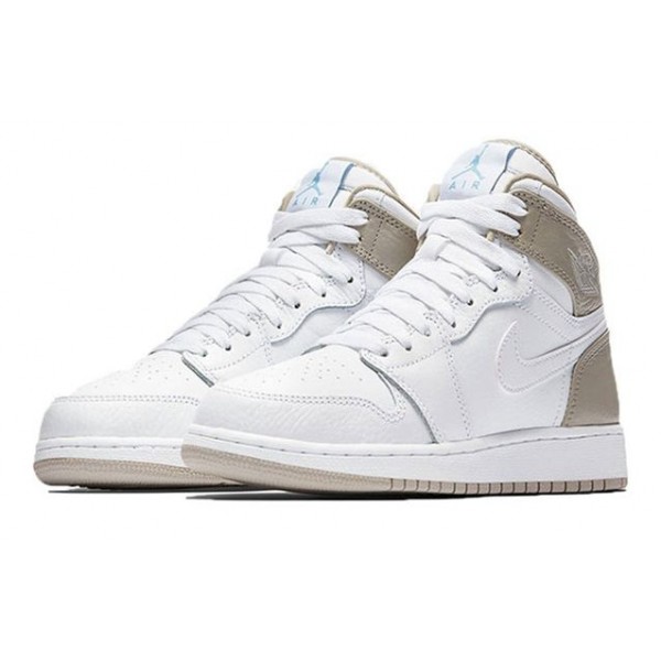 Air Jordan 1 Retro High'Linen' GS White/Light Sand-Boarder Blue 332148-116