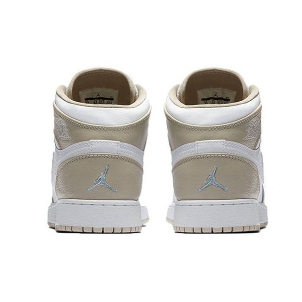 Air Jordan 1 Retro High'Linen' GS White/Light Sand-Boarder Blue 332148-116