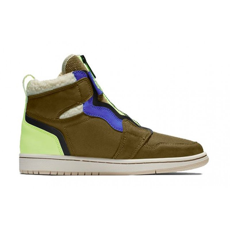 Womens WMNS Air Jordan 1 High Zip Up Olive Flak Volt AV3723-300