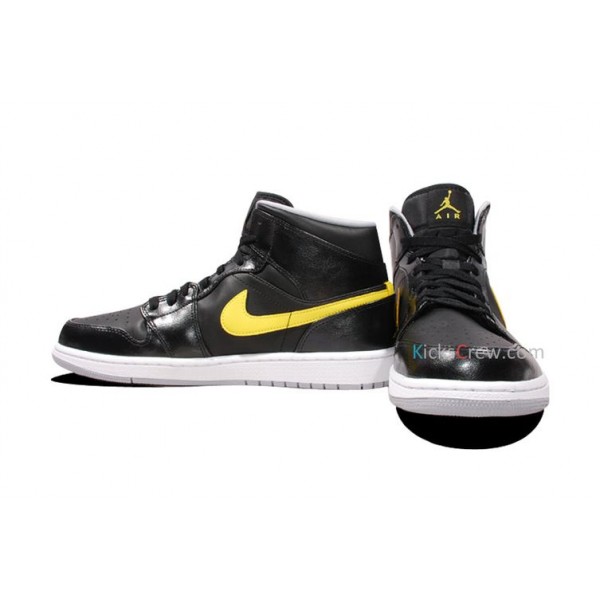 Air Jordan 1 Mid Black Vibrant Yellow 554724-070