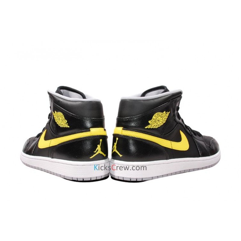 Air Jordan 1 Mid Black Vibrant Yellow 554724-070