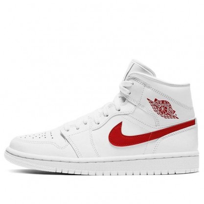 Womens WMNS Air Jordan 1 Mid 'White University Red' White/University Red BQ6472-106