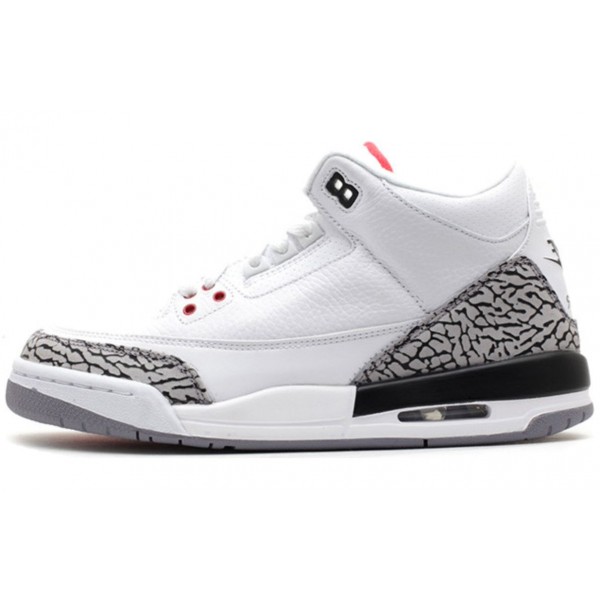 Air Jordan 3 GS Retro '88' White/Fire Red-Cement Grey-Black 398614-160