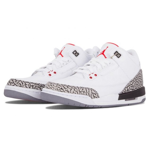 Air Jordan 3 GS Retro '88' White/Fire Red-Cement Grey-Black 398614-160