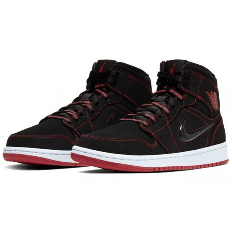 Air Jordan 1 Mid Fearless - Black Gym Red CK5665-062