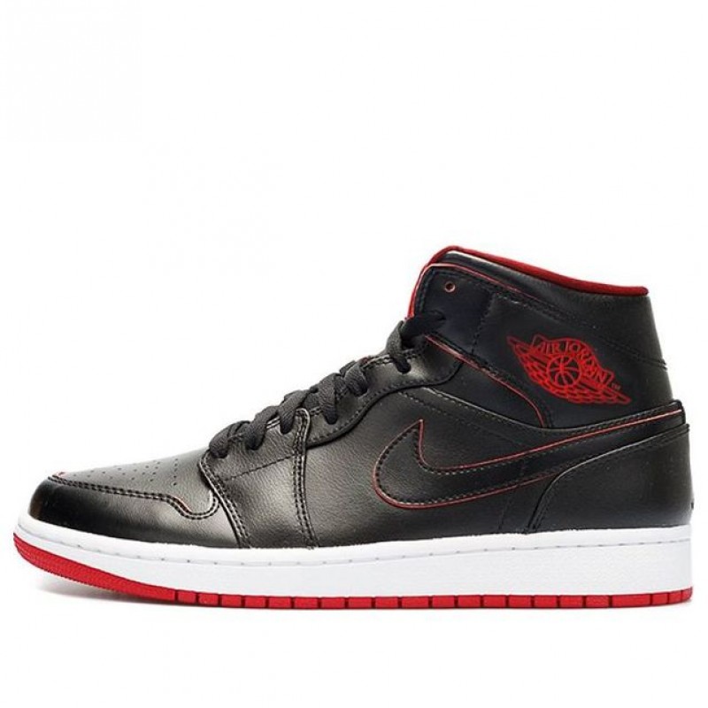 Air Jordan 1 Mid Black Gym Red 554724-028