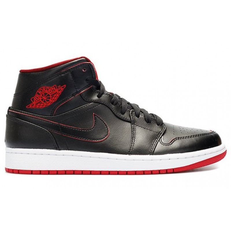 Air Jordan 1 Mid Black Gym Red 554724-028